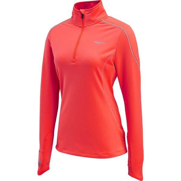 Saucony Women's Omni Drylete Half Zip Running Top - ViziPro/Electric Pink