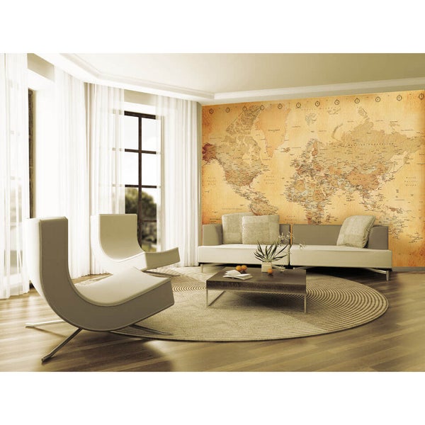 1 Wall Old Style World Map Wall Mural