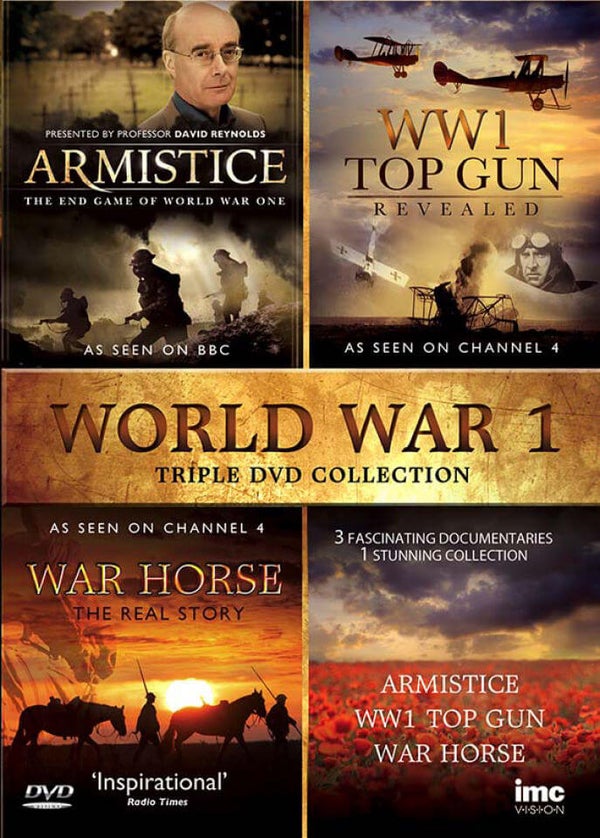 WW1 Triple DVD Box Set: Armistice, War Horse and WW1 Top Gun Revealed