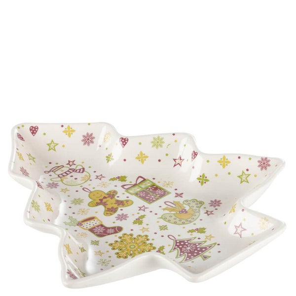 Queens Yuletide Christmas Tree Shaped Plate (19cm)