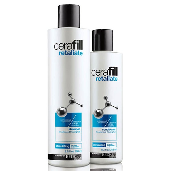 Redken Cerafill Retaliate -shampoo (290ml) ja -hoitoaine (245ml) (setti)