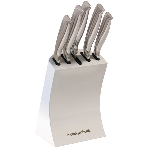 Morphy Richards 79005 5 Piece Knife Block - White