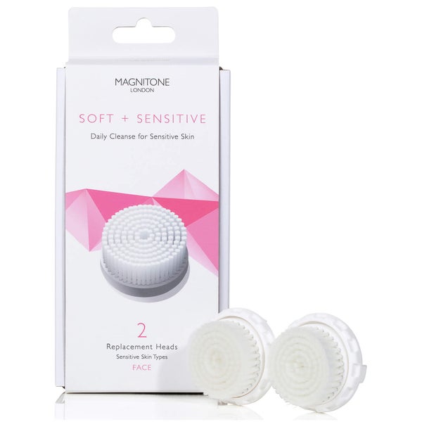 MAGNITONE London Soft and Sensitive Replacement Brush Head with SkinKind™ Bristles (2개들이 Set )