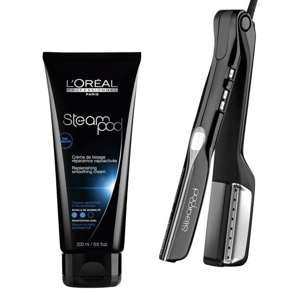L'Oréal Professionnel Lisseur Steampod et sa Crème de Lissage Réparatrice Vapoactivée (cheveux sensibles/très sensibles) (200ml)