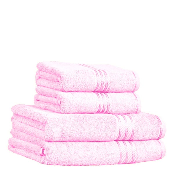 Restmor 100% Ägyptische Baumwolle 4 Stück Premium Handtuchset - Pink