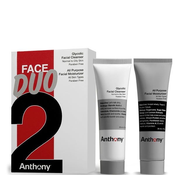 Dup Anthony Anthony Face Duo (nettoyant pour le visage Glycolic Facial Cleanser et hydratant All Purpose Facial Moisturizer)