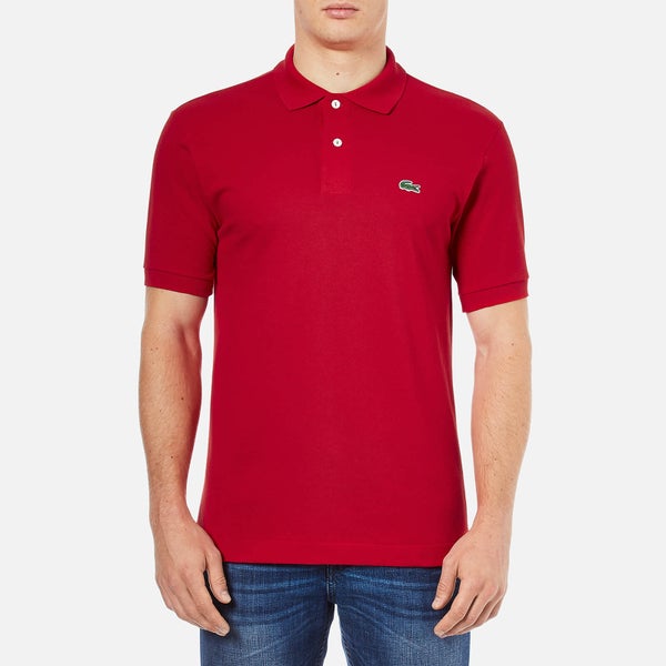 Lacoste Men's Basic Pique Short Sleeve Polo Shirt - Red - 3/S