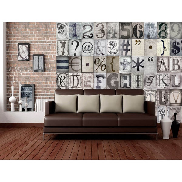 Creative Collage Typography 64 Piece Wallpaper