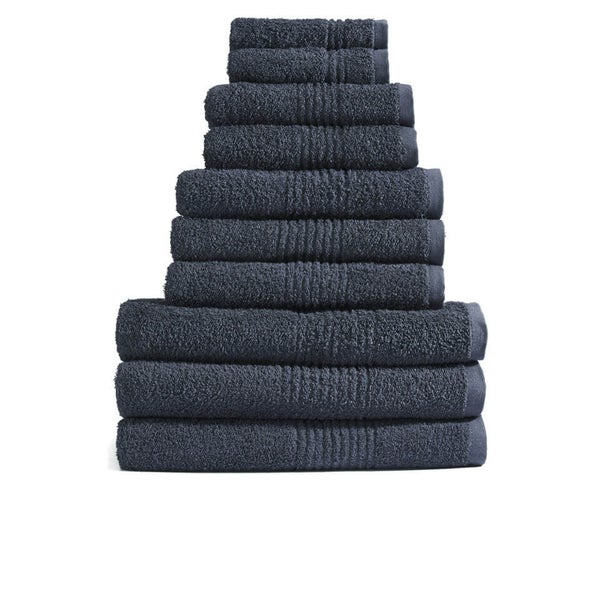 Highams 100% Egyptian Cotton 10 Piece Towel Bale (550gsm) - Charcoal