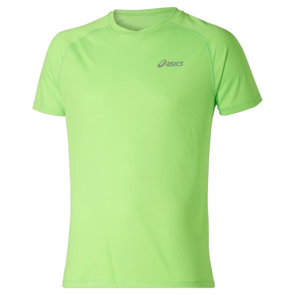 Asics Men's Shorts Sleeve Running T-Shirt - Green Gecko