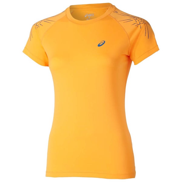 Asics Women's Tiger Stripe Running T-Shirt - Fizzy Peach