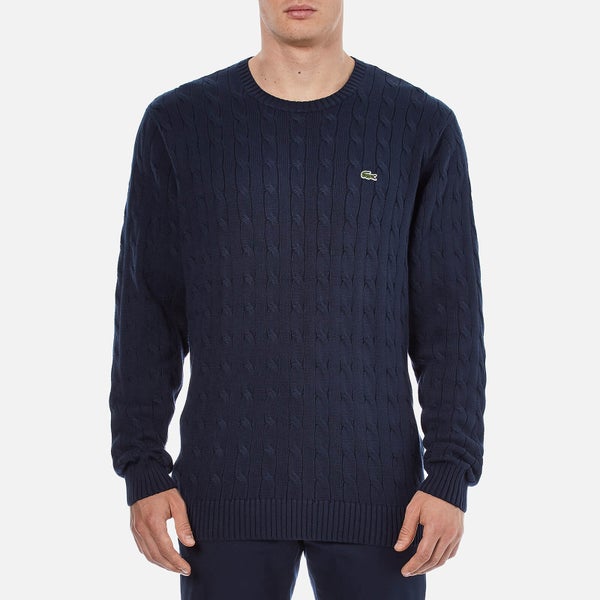 Lacoste Men's Cable Knitted Sweater - Navy