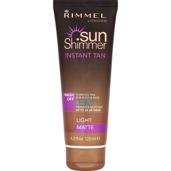 ครีมทาผิวแทน Rimmel Sunshimmer Water Resistant Wash Off Instant Tan - Matte (125 มล.)