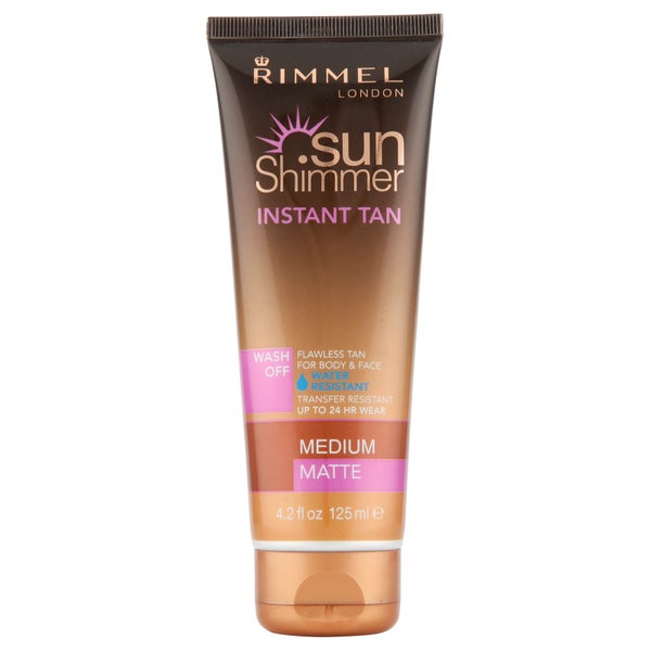 Rimmel Sunshimmer Water Resistant Wash Off Instant Tan - Matte (125ml)