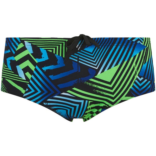 Zoggs Men's Optic Sport Swim Briefs - Black/Green/Blue