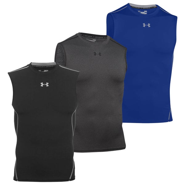 T-Shirt Compression HeatGear® sans manches Under Armour -Noir