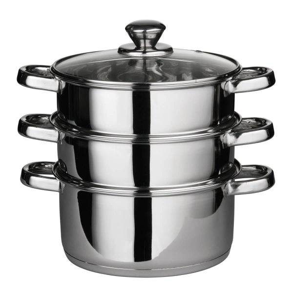 Premier Housewares Stainless Steel Steamer with Glass Lid