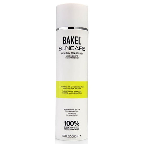 Acelerador del bronceado antiedad Healthy Tan Secret de BAKEL Suncare (200 ml)