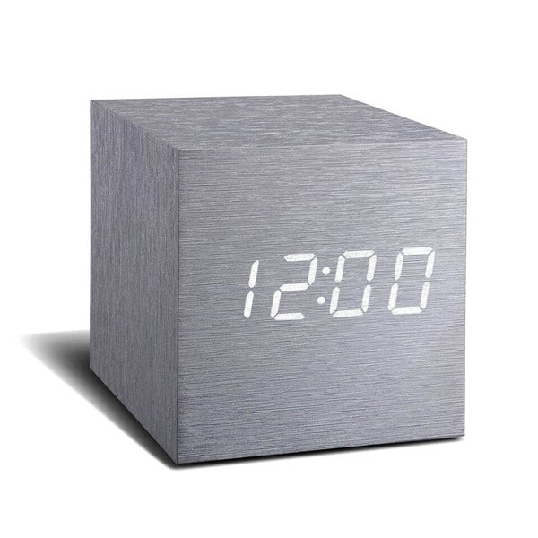 Réveil Cube Aluminium Gingko Click Clock