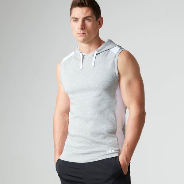 Sweat à capuche sans manche- Gris