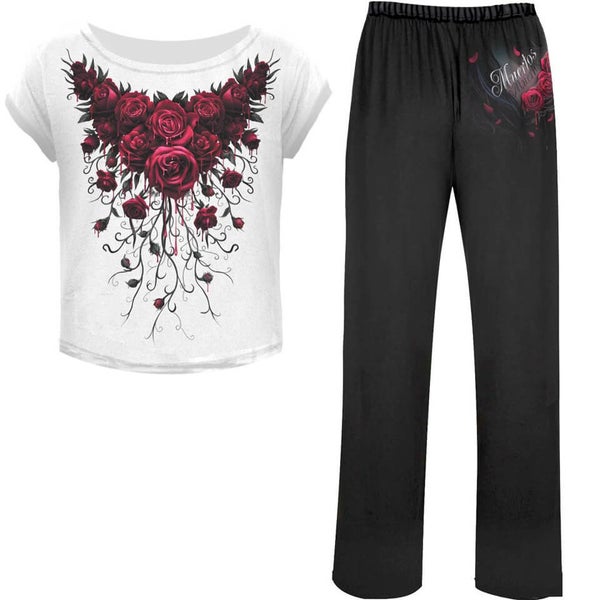 Spiral Women's BLOOD ROSE 4 Piece Gothic Pyjama Set