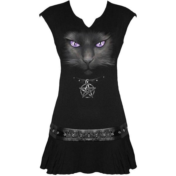 Mini -Robe Spiral pour Femme CAT -Noir
