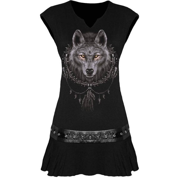 Spiral Women's WOLF DREAMS Stud Waist Mini Dress - Black