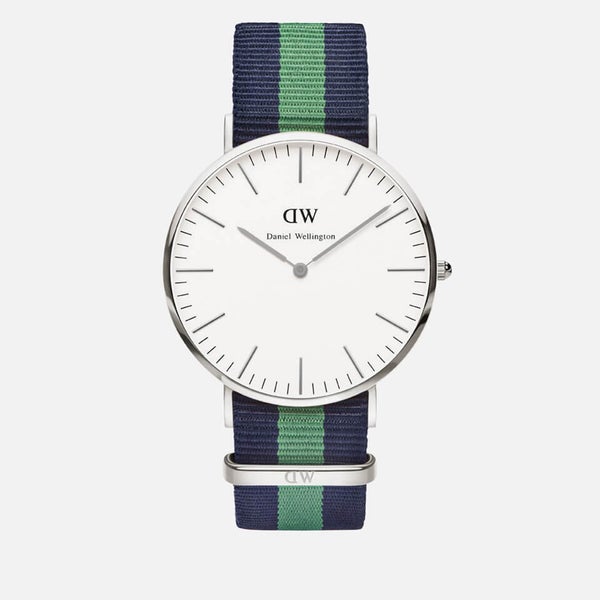 Daniel Wellington Classic Nato Warwick Silver Watch - Navy/Green