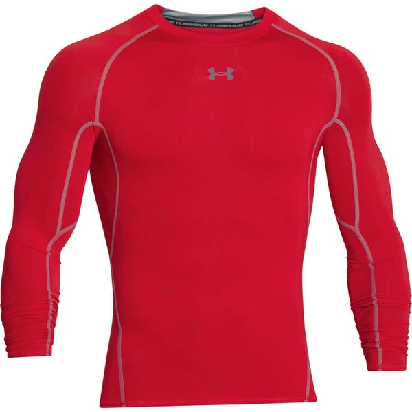 Under Armour Men's Armour HeatGear Long Sleeve Compression Top - Red/Steel