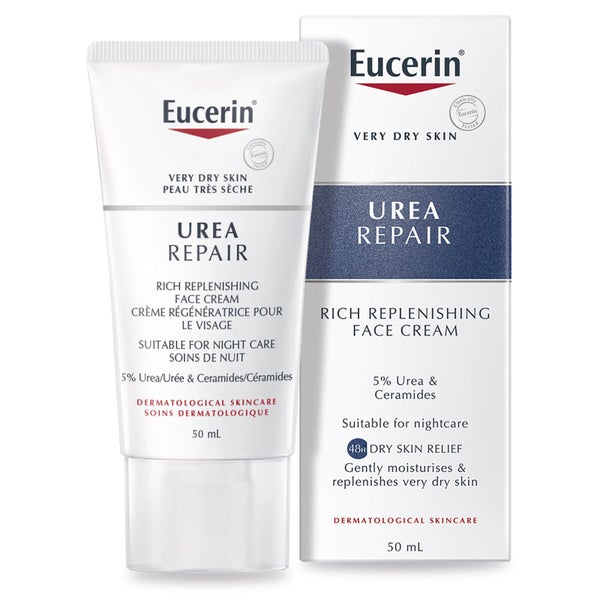 ครีมทาหน้า Eucerin® Dry Skin Replenishing Face Cream Night 5% Urea with Lactate (50 มล.)