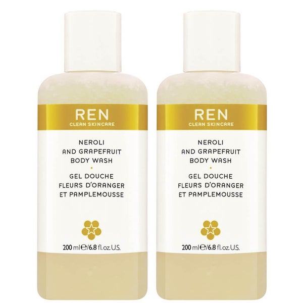 REN Neroli and Grapefruit Body Wash Duo (400ml)