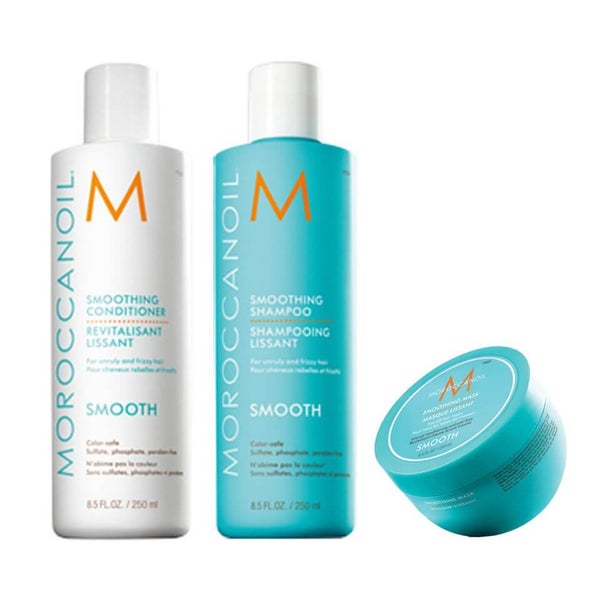 Moroccanoil Smoothing Shampoo, Conditioner and Mask Trio (3x250ml)