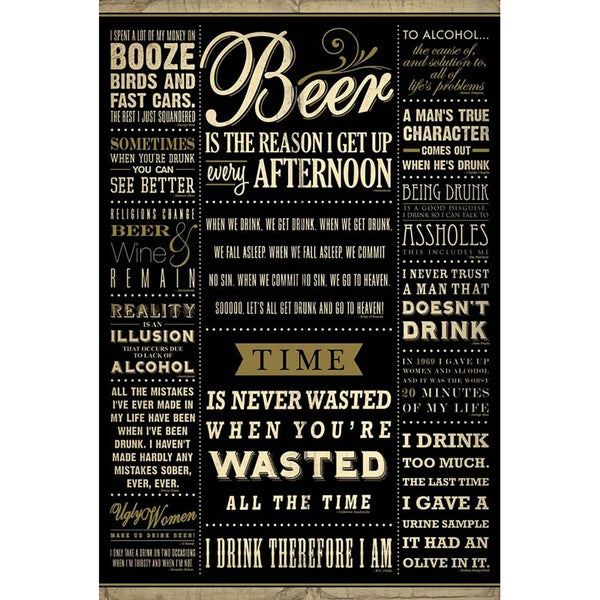 Drinking Quotes - 24 x 36 Inches Maxi Poster