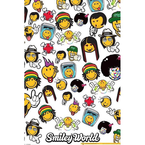Smiley Music Genres - 24 x 36 Inches Maxi Poster