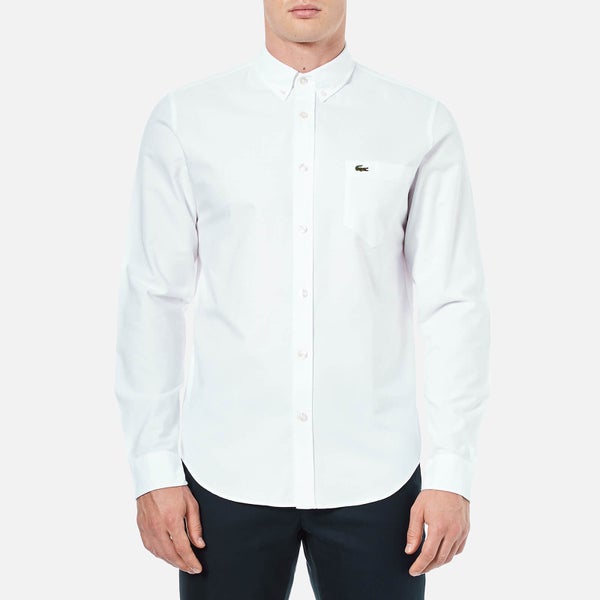 Lacoste Men's Oxford Long Sleeve Shirt - White