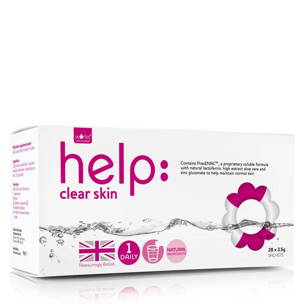 Suplemento soluble para la piel femenina Help: Clear Skin de Works with Water (28 x 3,5 g)