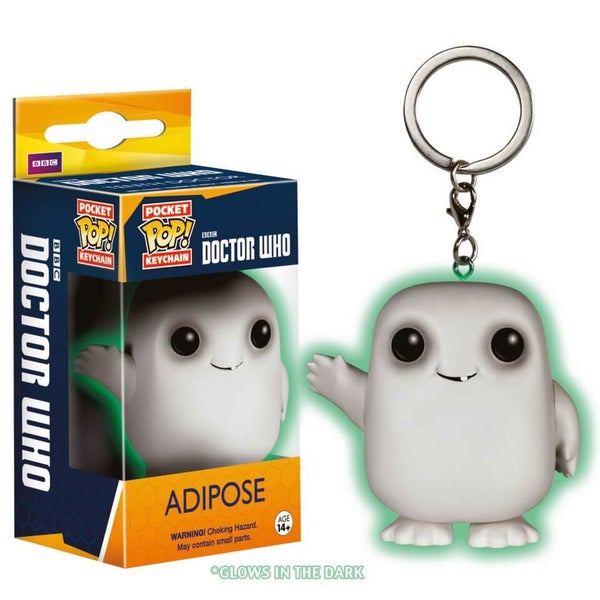 Doctor Who Glow in the Dark Adipose Porte-clés Pocket Pop!