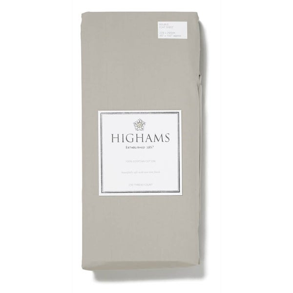 Highams 100% Egyptian Cotton Plain Dyed Flat Sheet - Brown