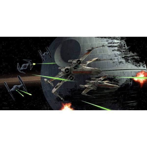 Star Wars Glass Poster - Tie Fighter vs. X-Wing (50 x 25cm)