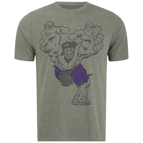 Marvel Men's Hulk Grab T-Shirt - Heather Military Green