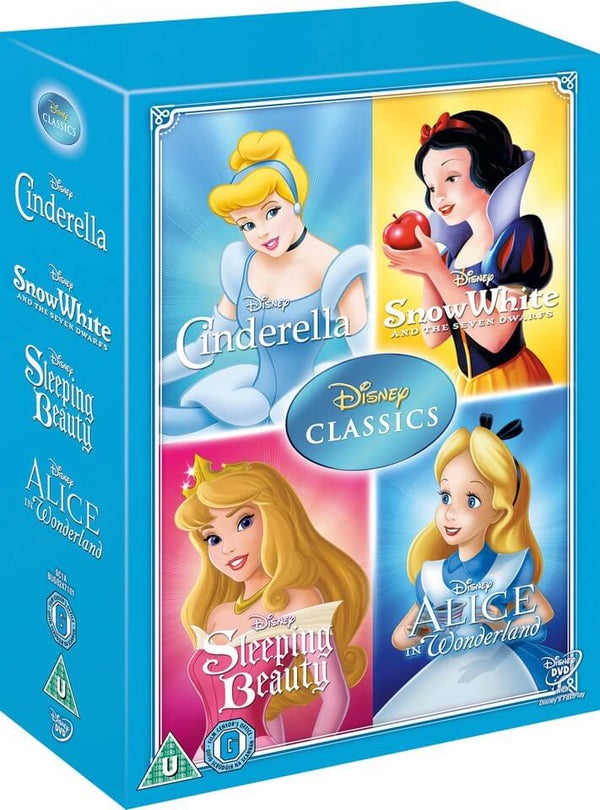 Disney Classics Timeless Classics 4 DVD : Blanche Neige, Cendrillon, La Belle au bois dormant, Alice au pays des merveilles