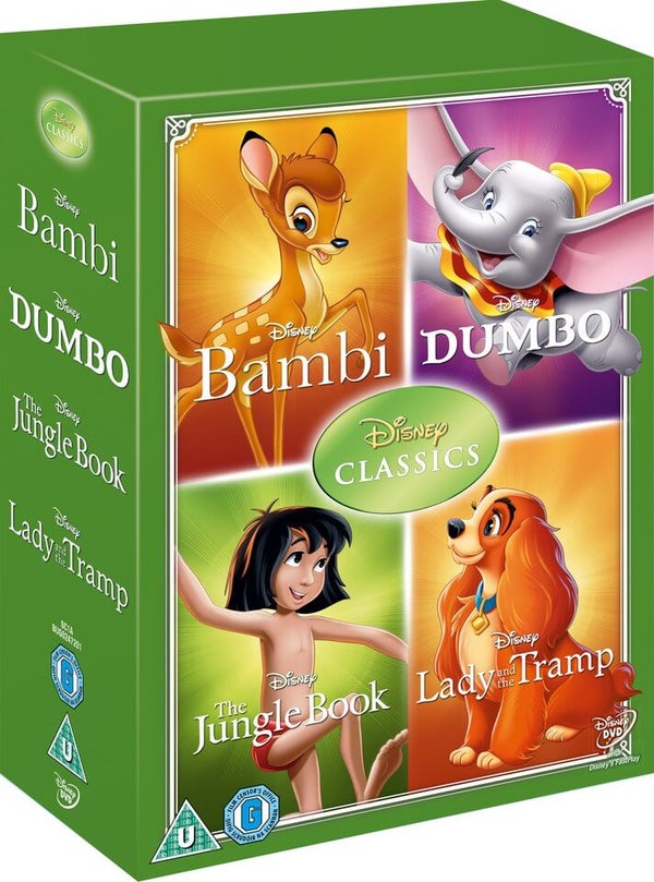 Disney Classics Timeless Classics 4 DVD Set 2 Jungle Book, Bambi, Dumbo, Lady & The Tramp 