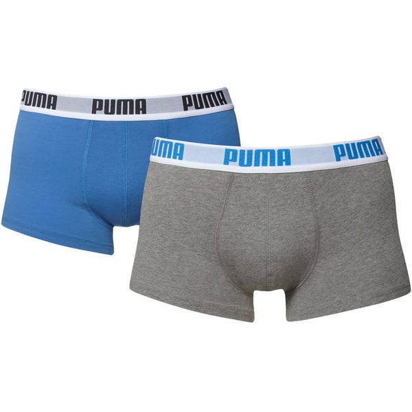 Puma Men's 2 Pack Basic Boxers - Grey/Blue