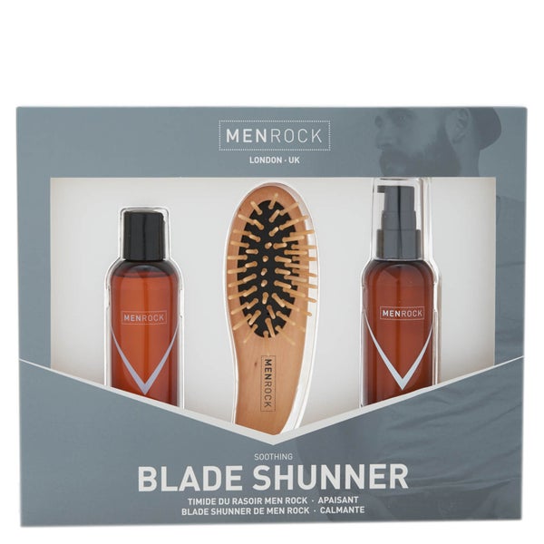 Kit Blade Shunner de Men Rock (Baume à barbe, savon à barbe, brosse à barbe, Coffret cadeau)