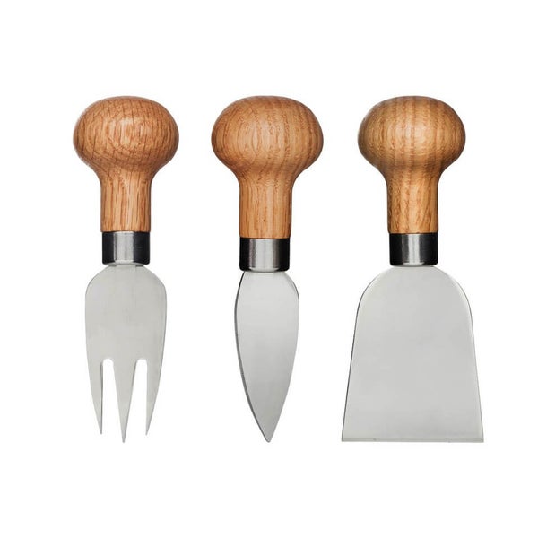 Sagaform Oval Oak Cheese Knife Set