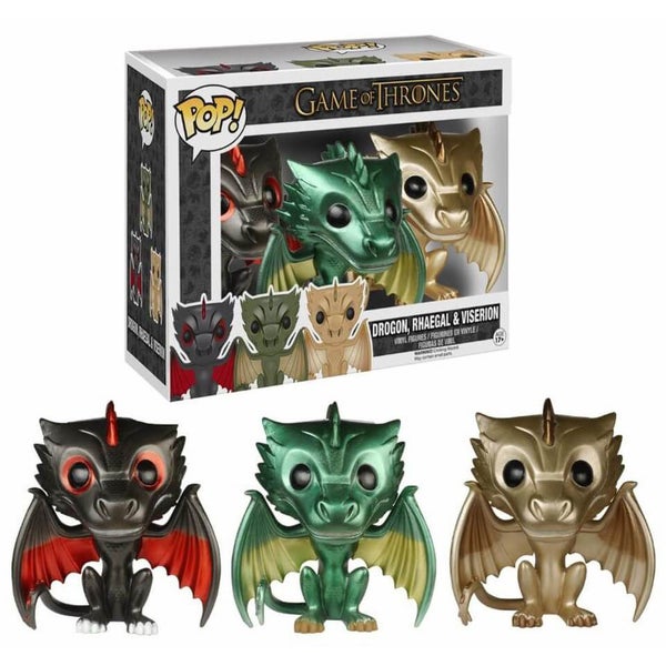 Game of Thrones Limited Edition Metallic Dragon Pop! 3-Pack