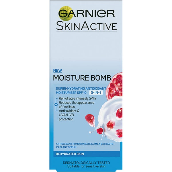 Garnier Moisture Bomb Super-Hydrating 3-in-1 Moisturiser krem do twarzy z filtrem SPF 10 (50 ml)