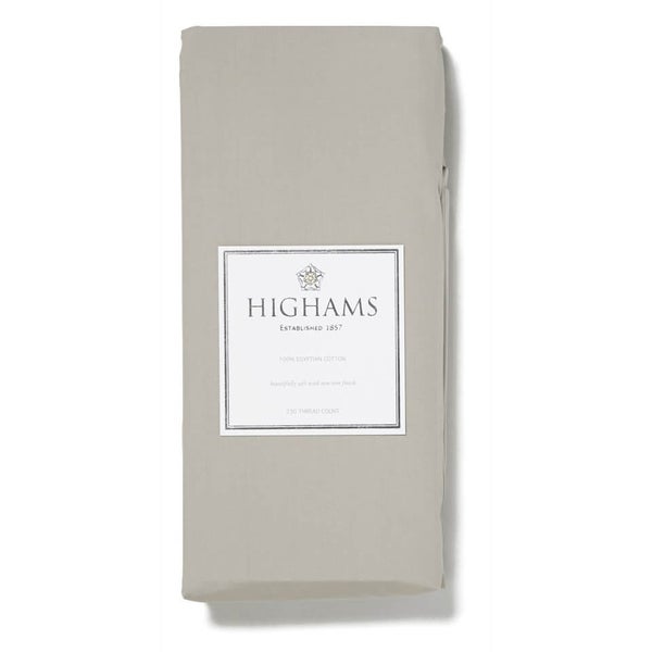 Highams 100% Egyptian Cotton Plain Dyed Fitted Sheet - Portabello [China Sizing Only]