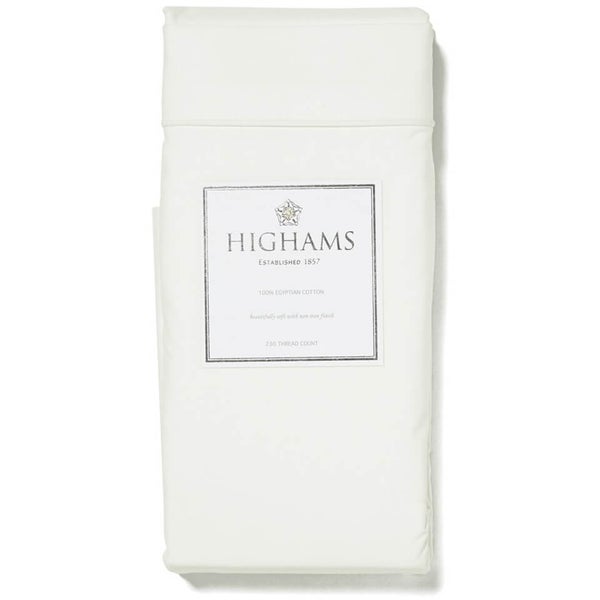 Highams 100% Egyptian Cotton Plain Dyed Fitted Sheet - Cream [China Sizing Only]