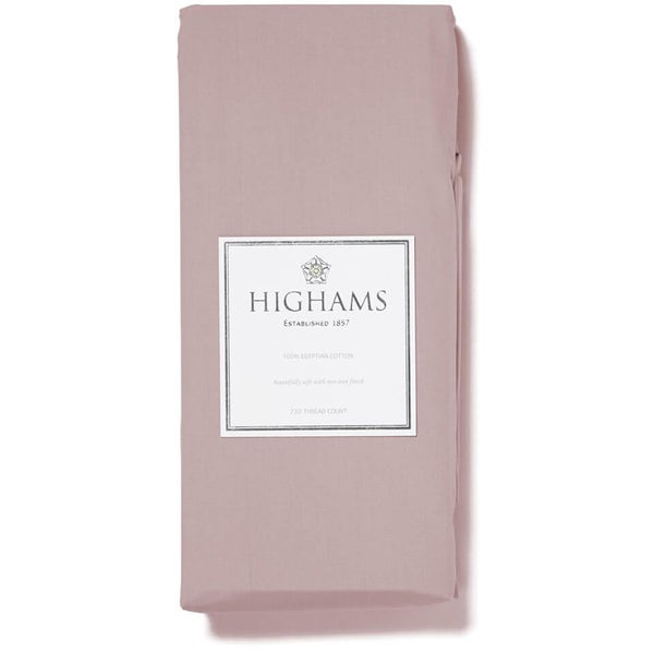 Highams 100% Egyptian Cotton Plain Dyed Fitted Sheet - Vintage Pink [China Sizing Only]
